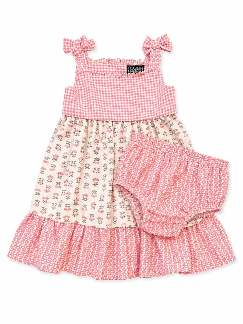 Rosie Harbor 24M Pink Gingham Floral Dress & Bloomers NWOT Boutique